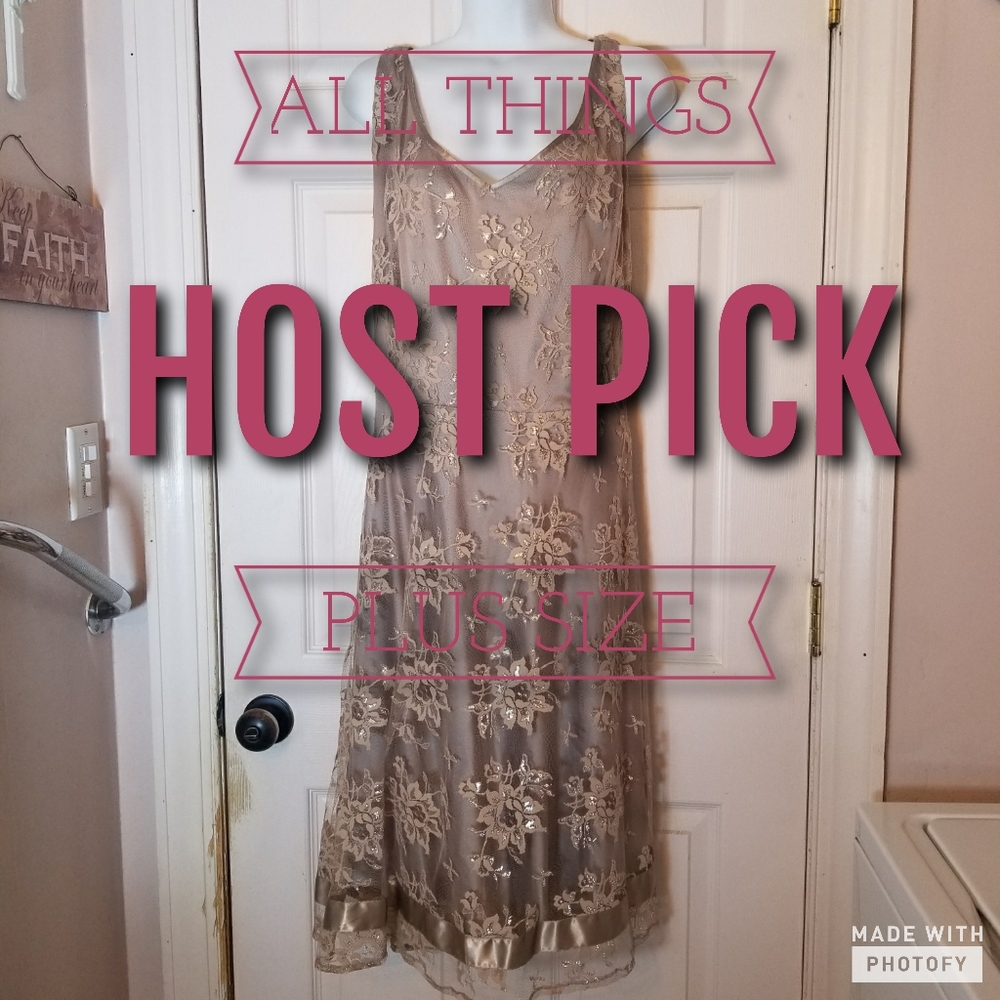 ⭐HP⭐ Tahari Arthur S. Lavine Gold Cocktail Dress